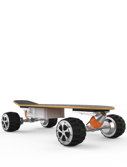 M3 electric skateboard equipped with 2.4G remote control, four bigger tires with stronger grip ability, DIY, strengthened shock absorption and magnetic levitation motor.
